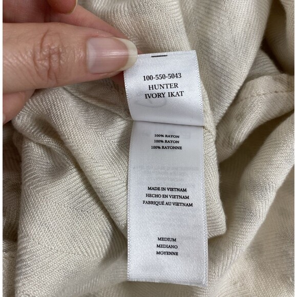 Rails Womens Button Down Shirt Size M Hunter Ivory Ikat Tan Long Sleeve Soft - Picture 8 of 13